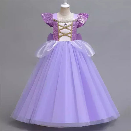 Rapunzel vestido para meninas cinderela belle vestir-se fantasia crianças aniversário princesa traje crianças roupas de festa de halloween 3-10y