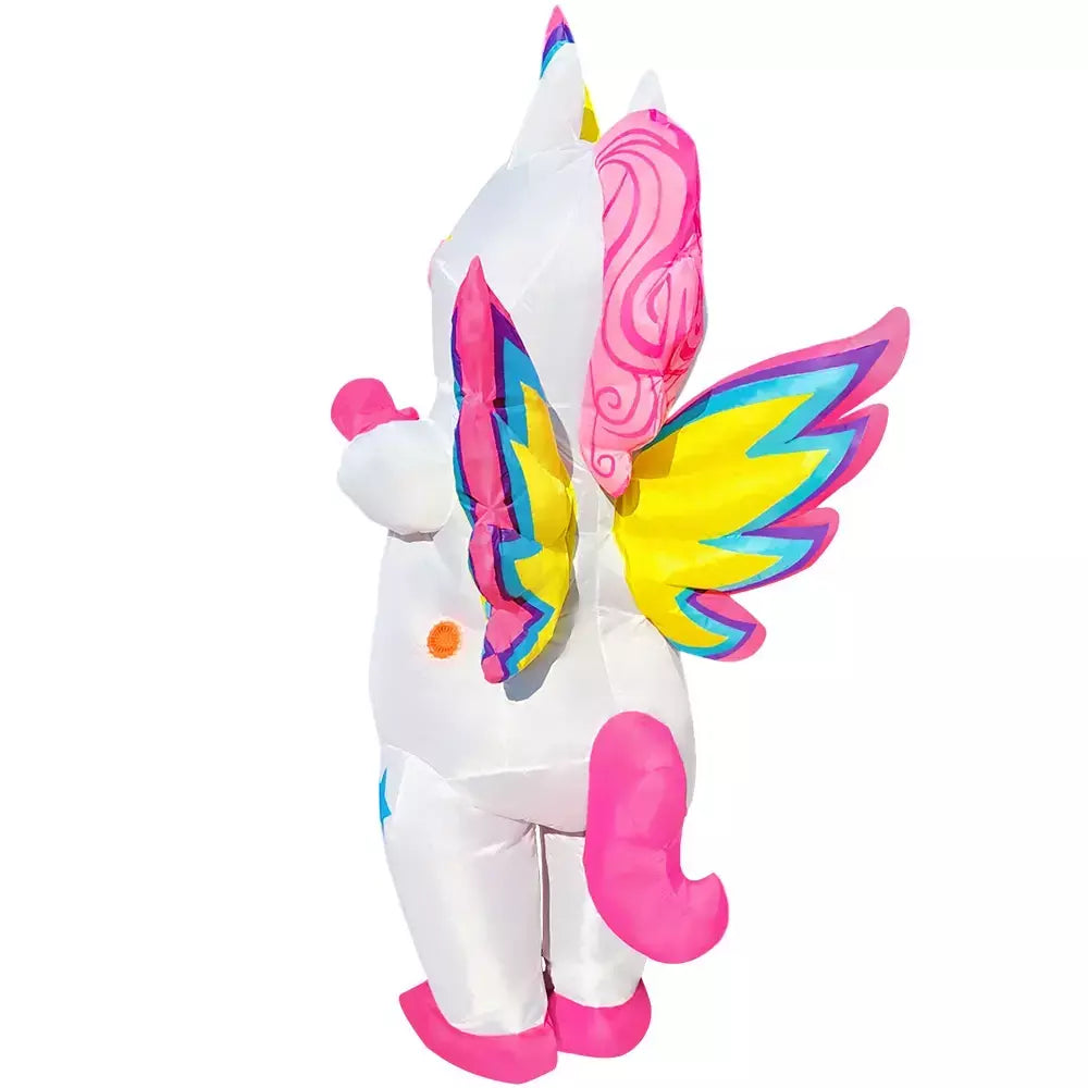 Vestuário colorido unicórnio animal trajes infláveis terno anime purim halloween carnaval festa cosplay traje para crianças adultas
