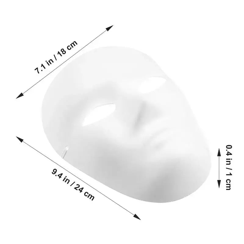 4 pçs máscaras faciais completas em branco branco para halloween cosplay festa artesanato encolher poros hidratante máscara facial fazer pele brilhante