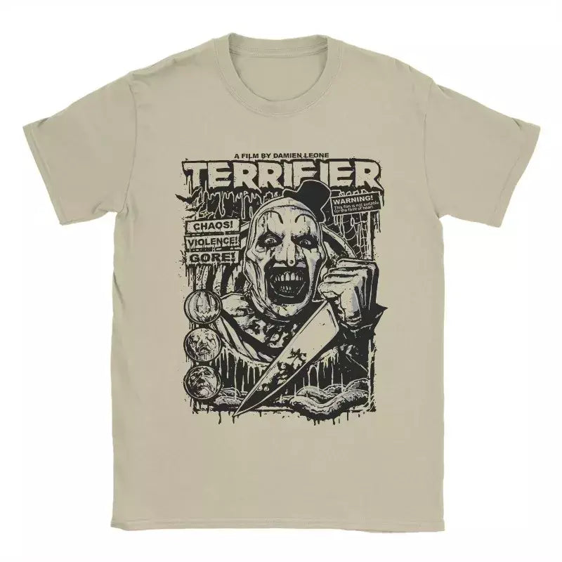 2025 engraçado terrível palhaço filme de terror camiseta para homens crewneck puro verão t camisas manga curta camiseta plus size roupas