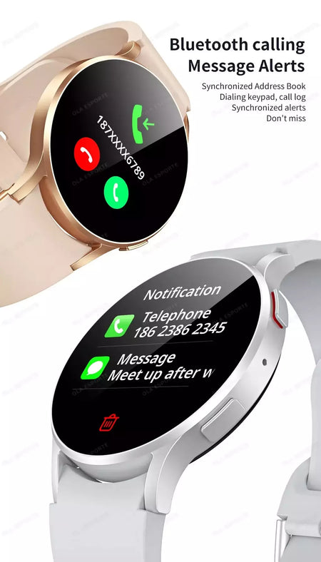 Samsung-Galaxy Smartwatch para homens e mulheres, monitoramento de saúde AMOLED, relógio impermeável, assistente de voz, chamada Bluetooth, relógio inteligente, 2022
