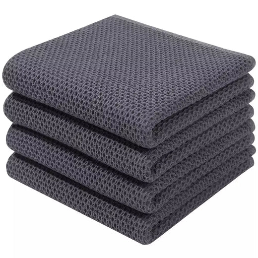 Homaxy-Super Absorvente Algodão Toalhas De Cozinha, Toalha De Microfibra Macia, Secagem Rápida, Lavar Pano De Limpeza, Doméstico, 4Pcs
