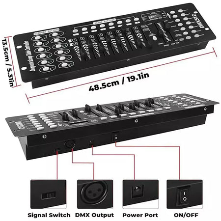 192 controlador dmx equipamento de dj dmx 512 operador midi para led par movendo a cabeça par luz dj discoteca clube bar concertos ao vivo