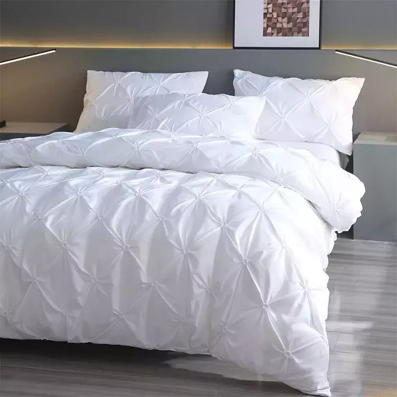 Monocromático confortável Quilt Cover para adultos, roupa de cama, White Bed Cover, fronha, Queen e King Duvet Cover Set, luxo, novo, 3PCs