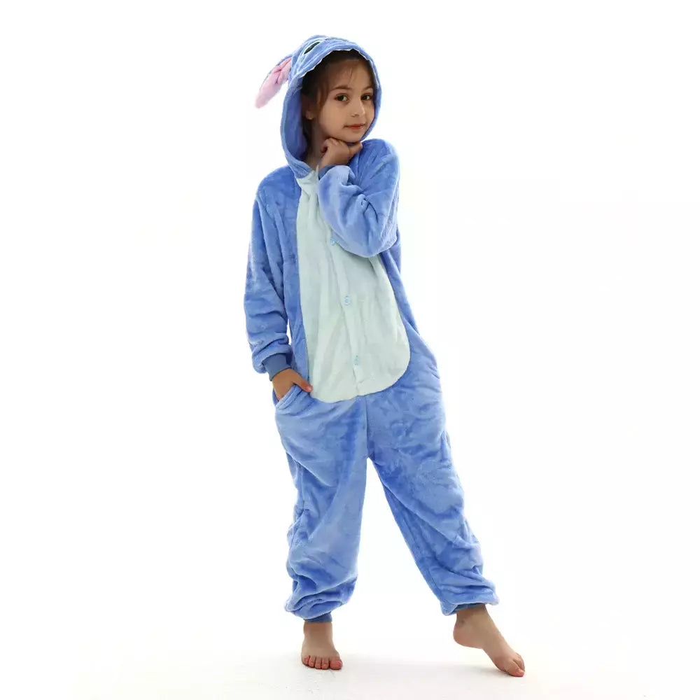 Children Stitch Pijama de flanela, Unicórnio Kigurumi Onesies, Blanket Sleepers, Kigurumi, Crianças, Meninos, Meninas, Bebê, Inverno