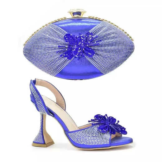 Sapato italiano e saco conjunto para mulheres, sapatos nigerianos, bolsa de correspondência para festa de casamento real, sapatos de luxo, moda mais recente