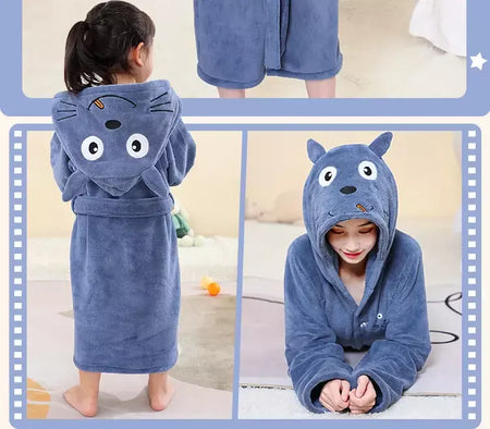 Roupão de Banho Criança, Robe Banho Infantil Absorvente Macio, Roupa Banho Bebé, Toalha com Capuz Infantil, Artigos Banheiro, Roupão Praia Piscina Menino Menina, Pijama Lar