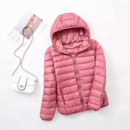 Casaco fino leve com capuz de pato para mulheres, casaco curto fino, streetwear quente, branco, plus size, casacos, outono, inverno, 2023