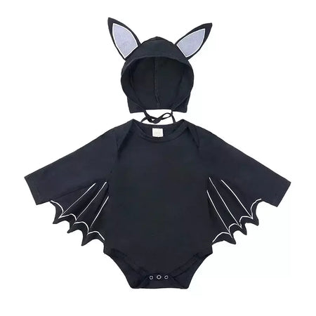 Umorden 2 pçs/set unissex morcego preto traje do bebê meninas meninos meu primeiro roupa de halloween algodão 3-6m 6-12m 12-18m 18-24m