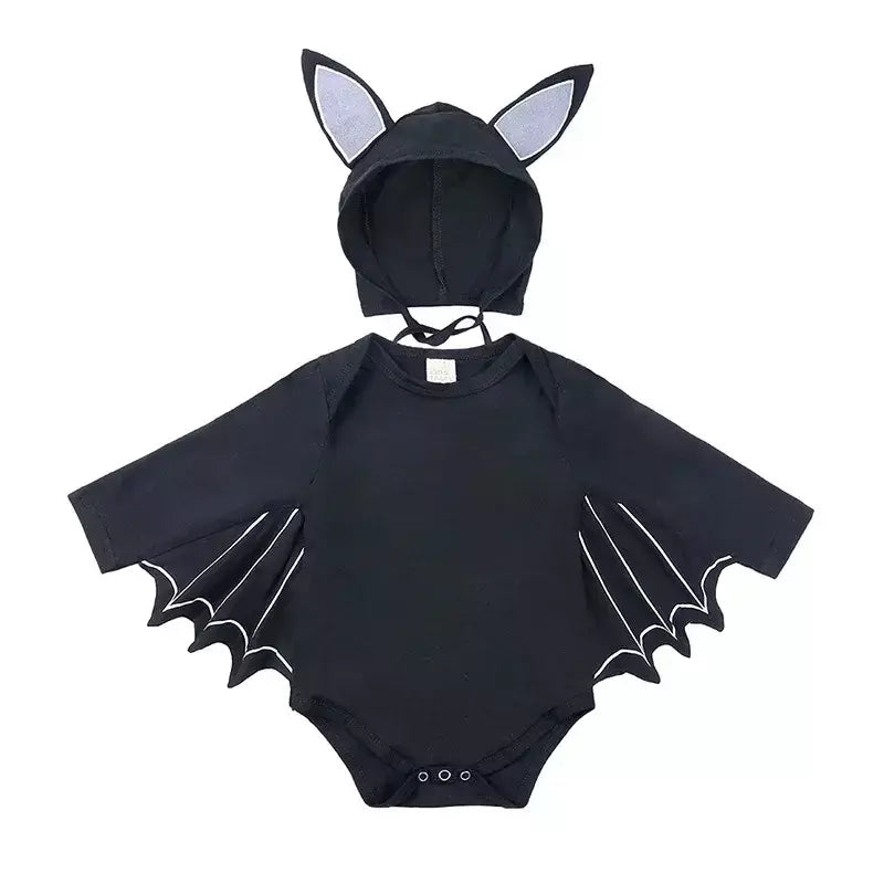 Umorden 2 pçs/set unissex morcego preto traje do bebê meninas meninos meu primeiro roupa de halloween algodão 3-6m 6-12m 12-18m 18-24m