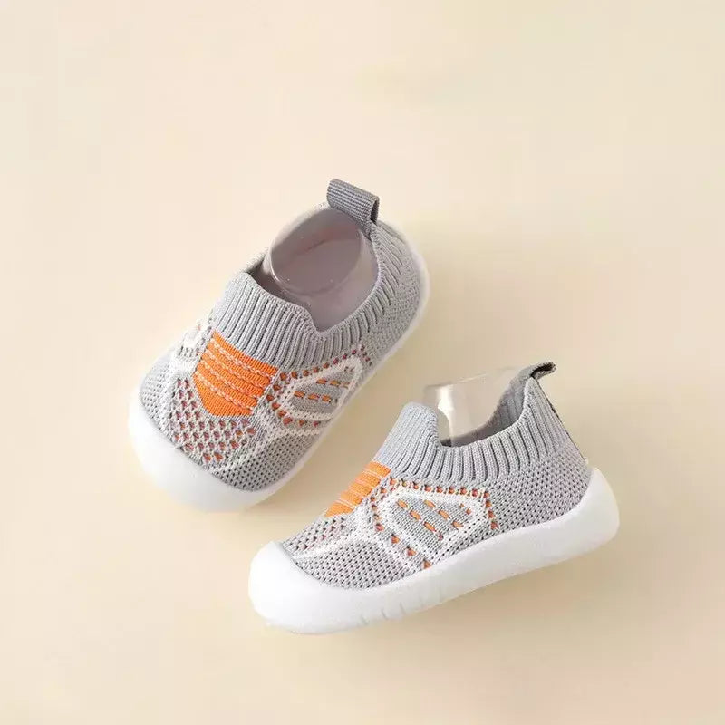 Sapatos de malha respirável para recém-nascido, meias infantis, fundo macio, antiderrapante, menino e menina, 0 a 5 anos, verão