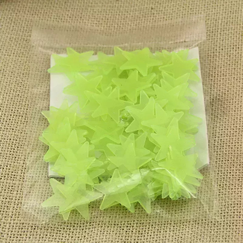 100Pcs Luminous 3D Estrelas Glow In The Dark Adesivos de parede para crianças Quartos de bebê Quarto Teto Home Decor Fluorescente Star Adesivos