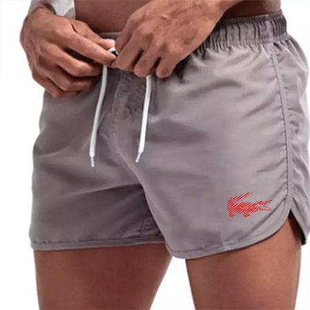 Calção de banho com cordão masculino, roupa de banho, shorts de banho, shorts respiráveis, surfe de verão, calções de praia, calças esportivas