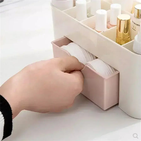 Desktop dupla camada organizadores de maquiagem caixa de armazenamento gavetas cosméticos caixa de exibição de jóias caso recipiente caixas organizador novo