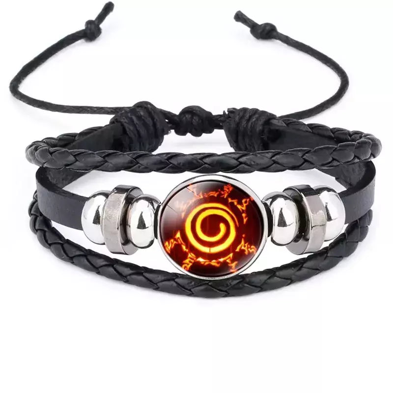 Naruto acessórios naruto pulseira de metal sharingan cosplay anime figura uzumaki kakashi nuvem vermelha prop legal brinquedo do miúdo kawaii presente