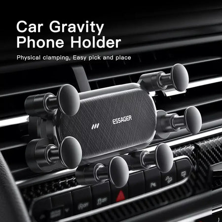 Essager gravidade suporte do telefone do carro clipe de ventilação de ar montar suporte do telefone celular no carro gps suporte para iphone 14 13 12 pro xiaomi