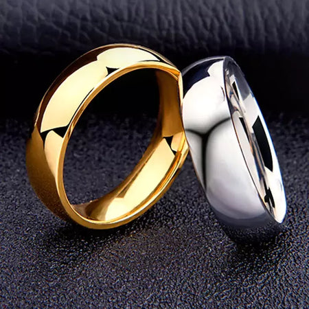 Anel de titânio simples de 6mm, feminino, masculino, evita alergias, alto polimento, anéis de casamento, aço inoxidável, casal, joias de dedo, presentes