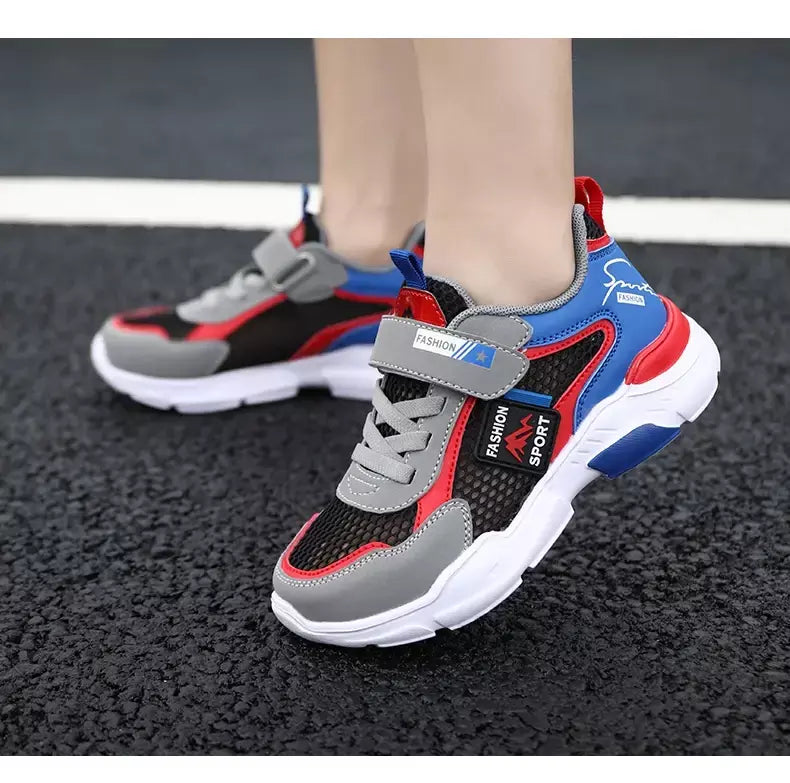 Única rede crianças sapatos meninos tênis verão respirável superfície antiderrapante meninas tênis casuais esportes correndo sapatos ao ar livre