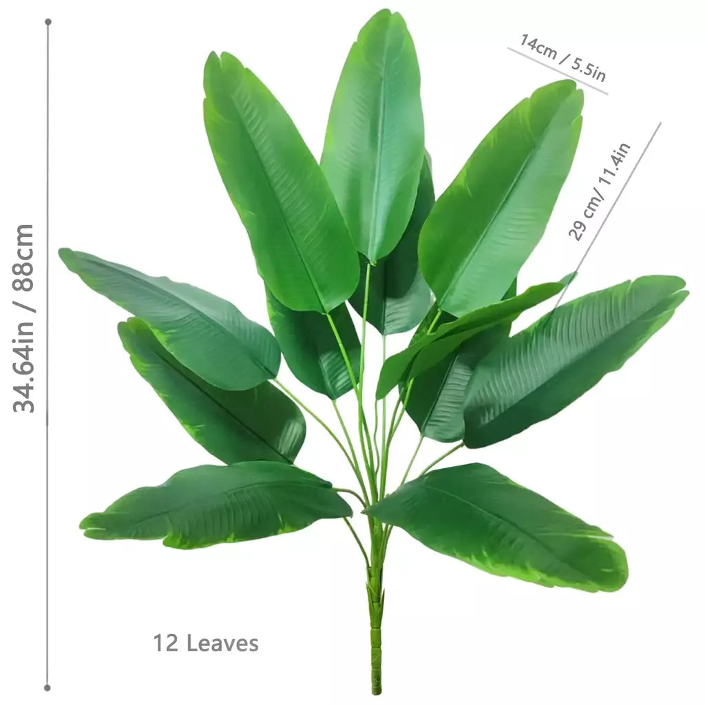 65-125cm/47.2in grande palmeira tropical falso banana planta folhas toque real strelitzia reginae planta de plástico para casa jardim