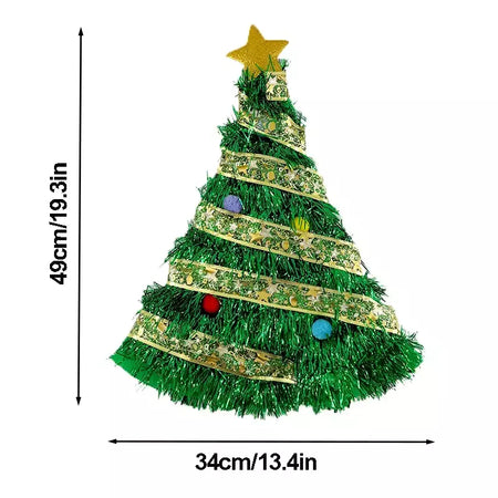 Led light up árvore de natal fita chapéus bonito engraçado chapéu de papai noel luminoso fantasia vestir-se boné para festa de natal presente foto adereços