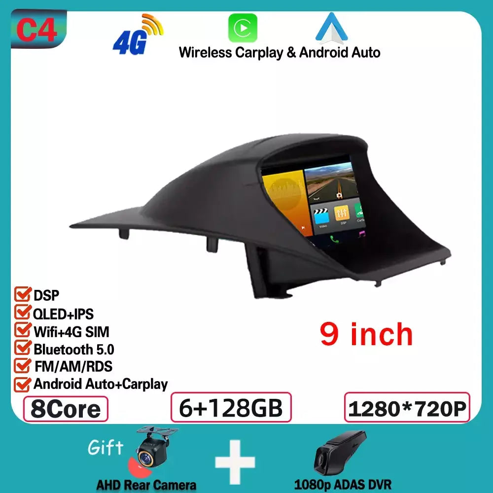 Rádio do carro carplay android 15 para ford fiesta mk 6 para ford fiesta mk 7 2008 - 2019 reprodutor de vídeo multimídia tela sensível ao toque gps automático