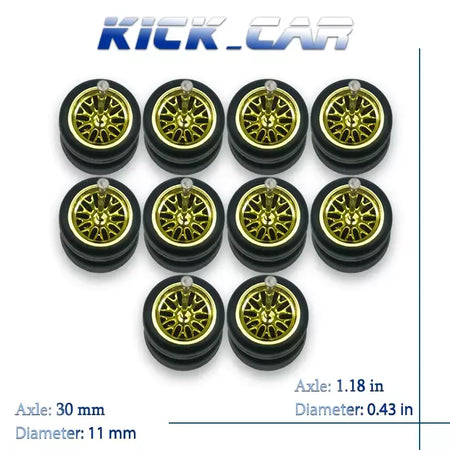 Rodas com pneus de borracha fixos, ramos falou para Toy Model Diecast carros, recusando peças para hotwheels (5 conjuntos para 5 carros), 1: 64
