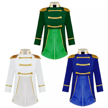 Meninos príncipe cosplay traje manga longa franja de ouro trança veludo smoking tailcoat tribunal real cosplay jaqueta vestir-se