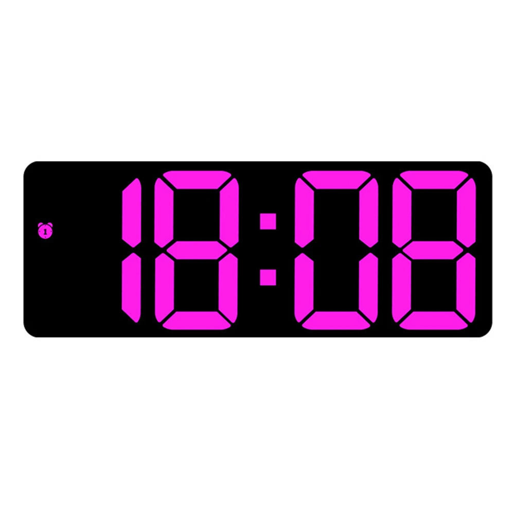 Relógio eletrônico com display grande e controle de voz brilhante projetado para calendário de alarme de tempo e monitoramento de temperatura