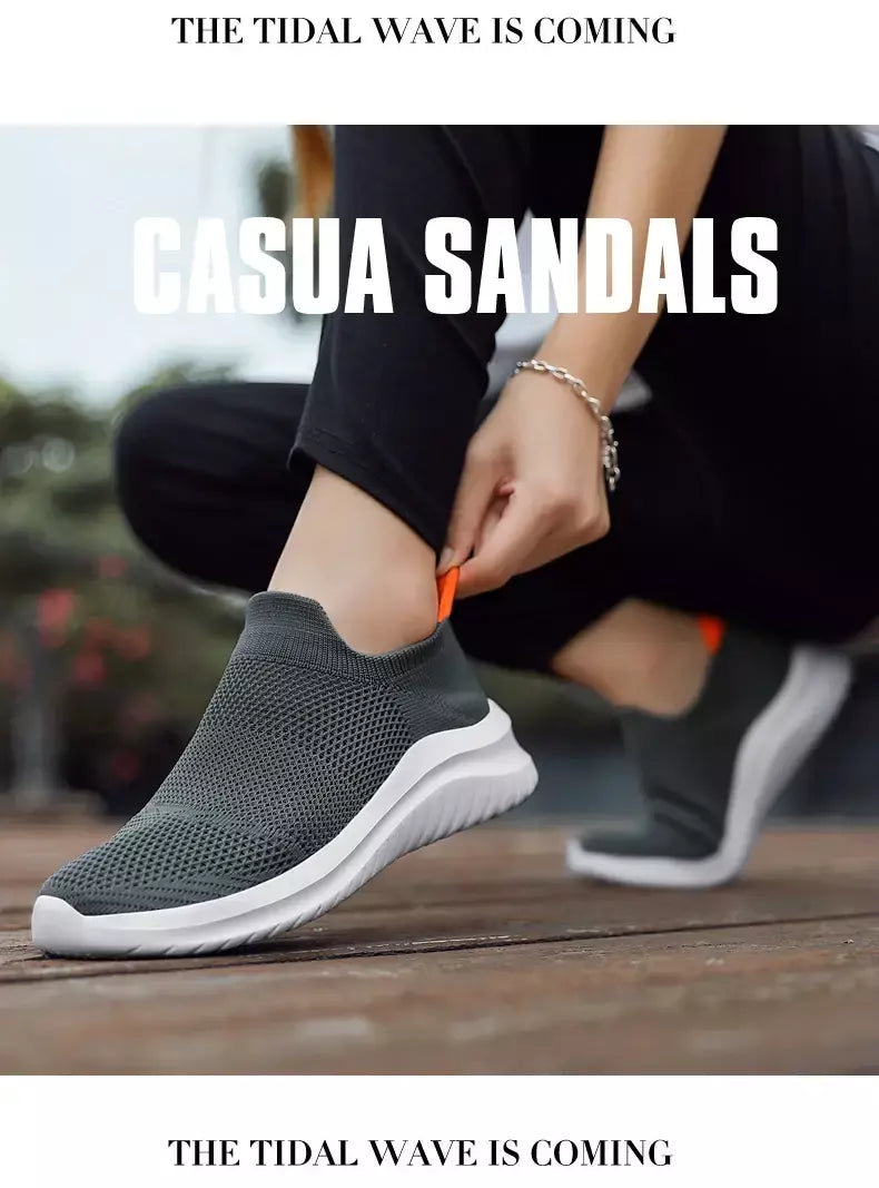 Sapatos masculinos tênis de malha respirável deslizamento em tênis de corrida ao ar livre antiderrapante casal jogging treinamento caminhadas sapatos esportivos