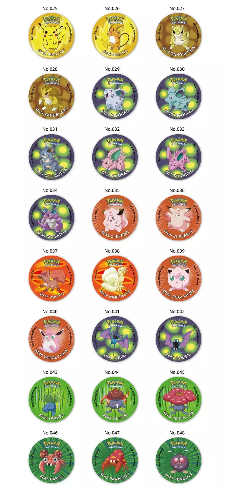 Material acrílico tazos pokemon 1a edição ash ketchum starter pokemon torneiras coleção cartão acrílico pikachu trainer redondo pogs