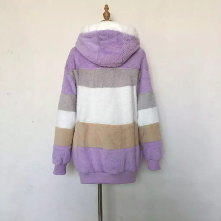 Casaco de capuz extragrande feminino com bolsos macios, streetwear quente, casaco solto, Lady Outerwear, outono, inverno, novo, 2023