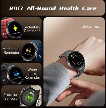 2026 novo relógio inteligente masculino feminino exame micro-físico ecg + ppg oxigênio no sangue ácido úrico pressão arterial safira smartwatch masculino