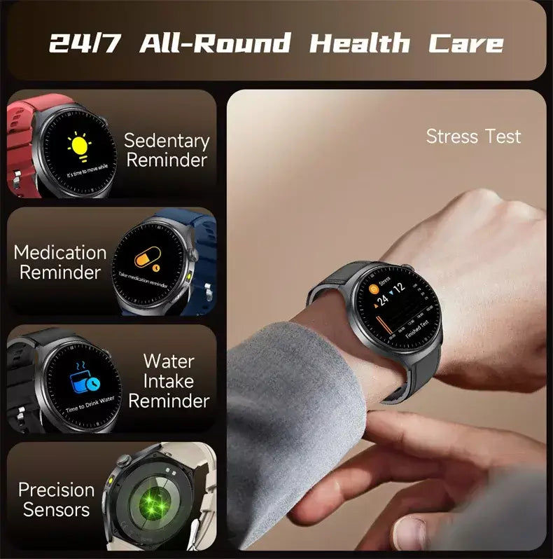 2026 novo relógio inteligente masculino feminino exame micro-físico ecg + ppg oxigênio no sangue ácido úrico pressão arterial safira smartwatch masculino