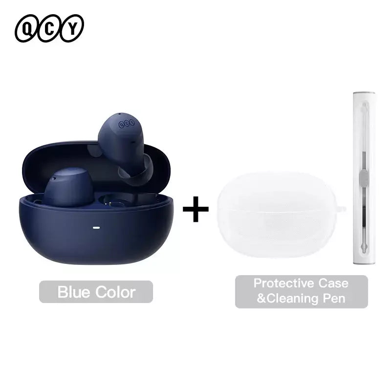 QCY-HT07 ANC Fones De Ouvido Sem Fio, Auscultadores HiFi, Cancelamento de Ruído, Earbuds TWS, 6 Microfone, Chamada AI HD, Reprodução 32H, 40dB, Bluetooth 5.2
