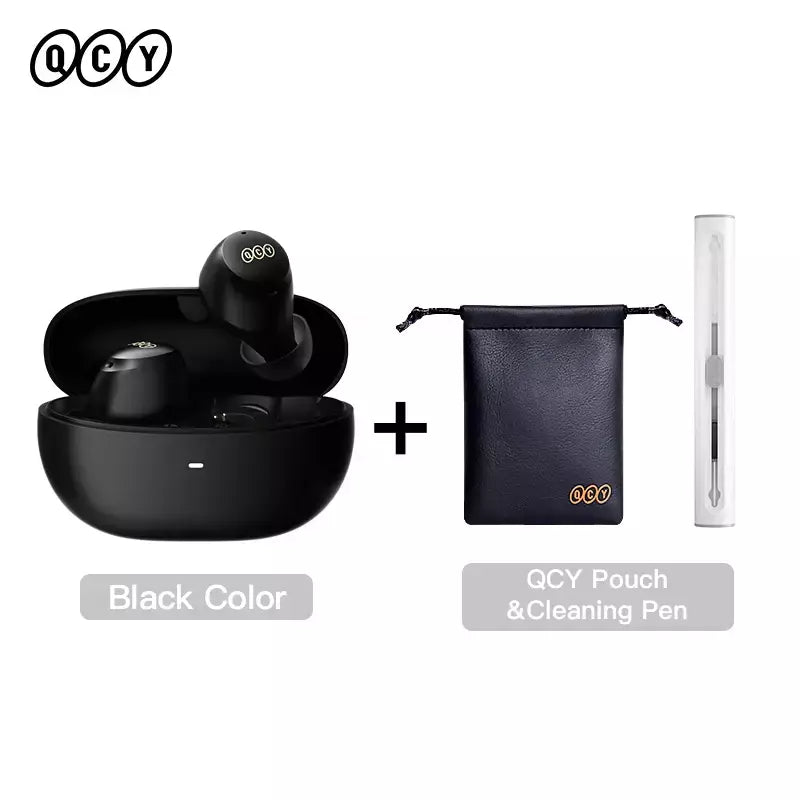 QCY-HT07 ANC Fones De Ouvido Sem Fio, Auscultadores HiFi, Cancelamento de Ruído, Earbuds TWS, 6 Microfone, Chamada AI HD, Reprodução 32H, 40dB, Bluetooth 5.2