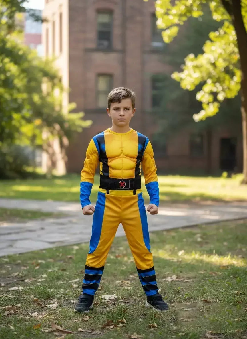Conjunto de fantasia de super-herói wolverin para halloween, leve e confortável, dramatização, cosplay, festa, performance, diversão, criativa, meninos