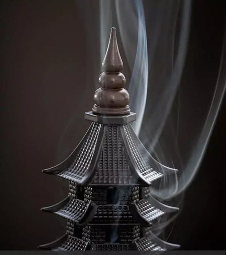 Queimador de incenso de liga chinesa, decoração tradicional cultural para casa, arquitetura, nove histórias, torre wenchang, sala de estar, escritório, ornamentos