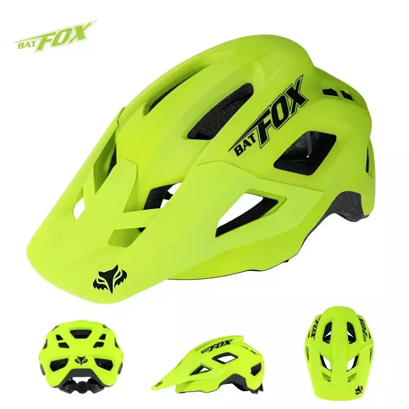 Batfox capacete de bicicleta mtb ajustável, leve, respirável, forro confortável, esportes ao ar livre, chapéu seguro para homens e mulheres, capacete de ciclismo