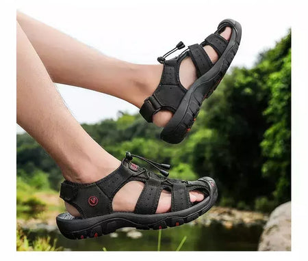 2024 sapatos masculinos de couro verão novo tamanho grande sandálias masculinas sandálias de moda chinelos tamanho grande 38-47 ?