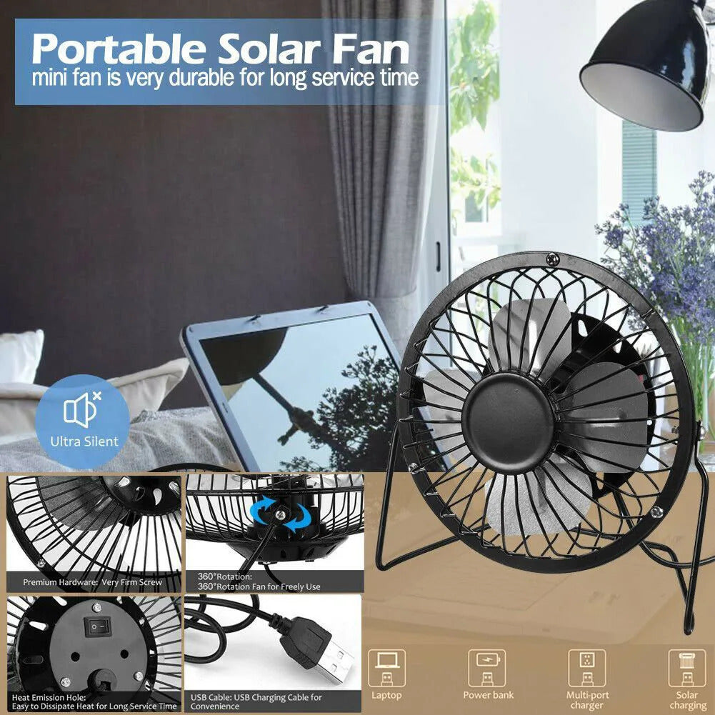 1pcs Ventilador USB Ventilador de mesa Ventilador portátil 360 ° Ventilador de resfriamento ajustável Ventilador leve de 4 polegadas dobrável para telefone celular de escritório de mesa em casa