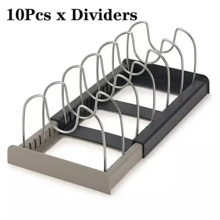 Novo rack de panela telescópico de 6 grades, organizador de panelas, suporte de armário que economiza espaço para panelas, panelas e tampas, mantenha sua cozinha pura e arrumada