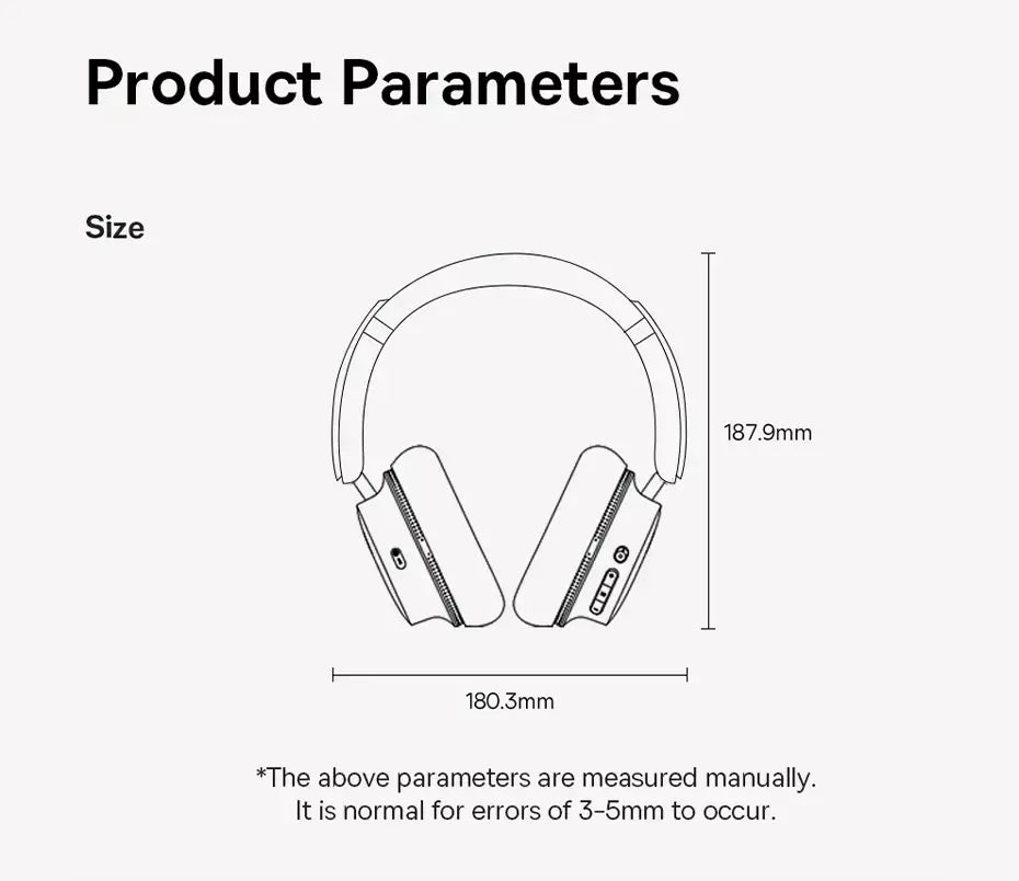 Baseus bowie 30 max fones de ouvido bluetooth 45db cancelamento de ruído hi-res ldac sobre a orelha fone de ouvido 3d áudio espacial sem fio