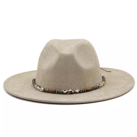 Chapéu Fedora Liso de Camurça para Homem e Mulher, Banda Fashion, Torta de Porco, Pai, Senhoras, Jogador Trilby Panamá, Tamanho 58cm