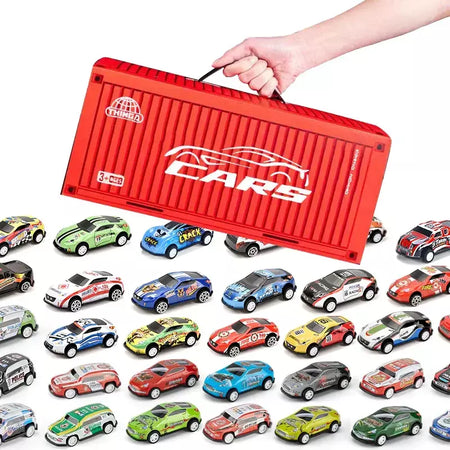 48 peças conjuntos de carros de liga metálica, modelos de carros de brinquedo, carros de corrida de carros de lata, modelos de carros clássicos, presentes de Natal