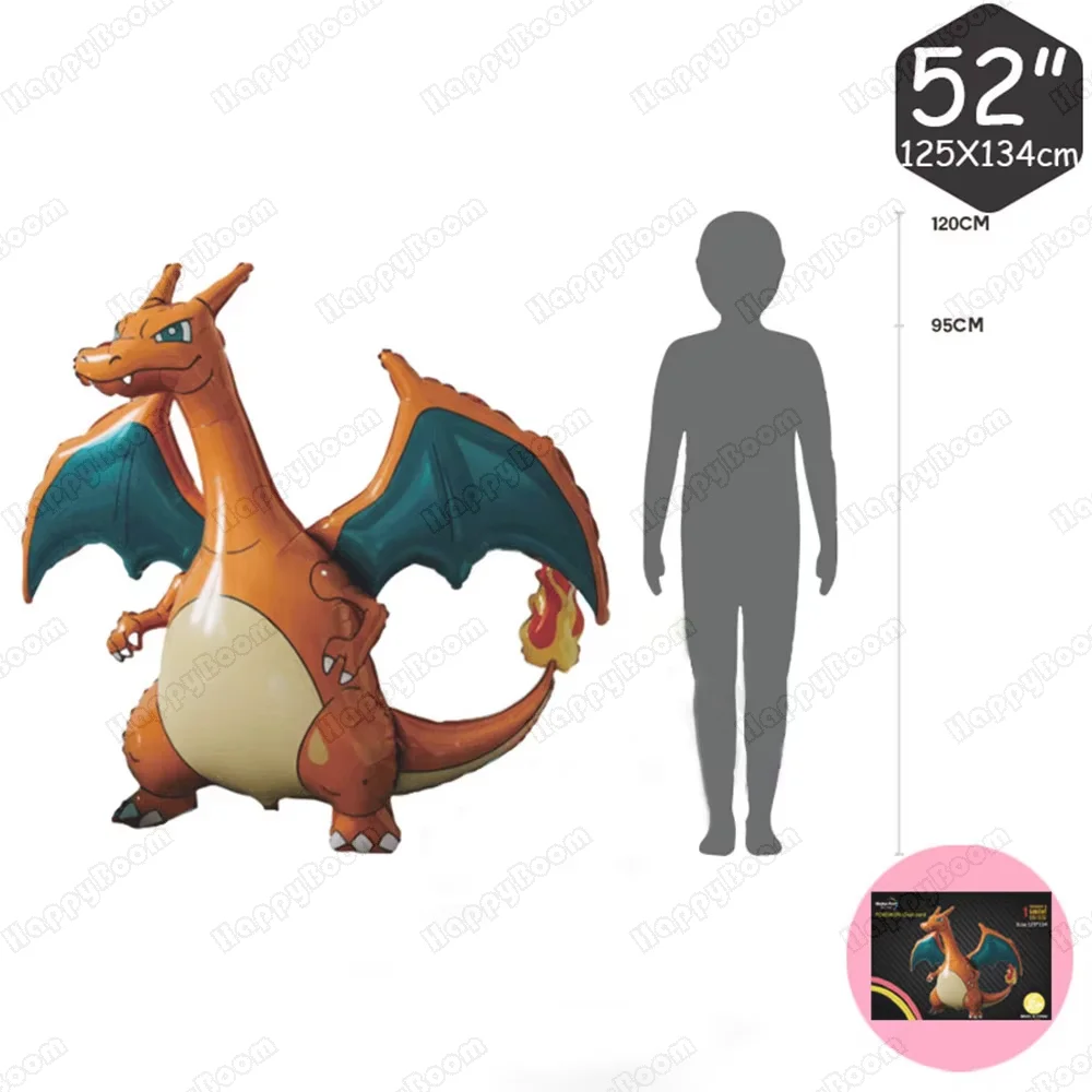 3d pokemon balão crianças feliz aniversário festa decoração pikachu fogo-respiração dragão mew anime figura balões brinquedo presente