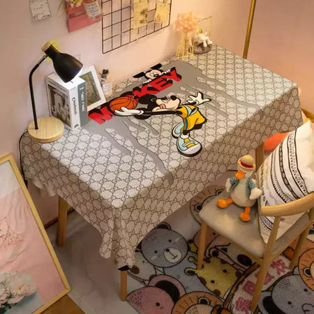 Toalha De Mesa Mickey Mouse Dos Desenhos Animados Da Disney Para Crianças, Mesa De Jantar Americana, Toalha De Mesa De Café Retro, Toalha De Mesa Quadrada