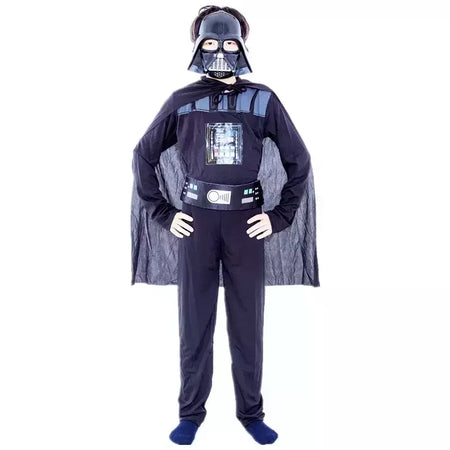 Meninos clássico filme máscara traje impresso dos desenhos animados darth vader capa armadura macacão halloween crianças fantasia cosplay traje