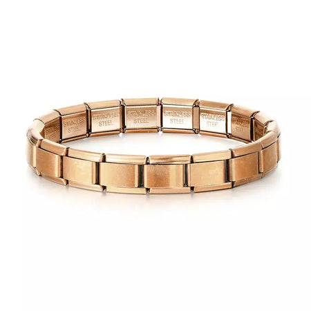 Moda praça itália pulseiras de aço inoxidável para mulheres homens hiphop metal italiano módulos stretchable presente festa aniversário jóias
