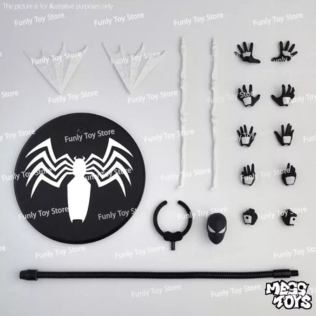 Em estoque brinquedos bagunça homem aranha symbiote spiderman messtoys scarlet aranha terno preto vizinho anime figura de ação presentes brinquedos