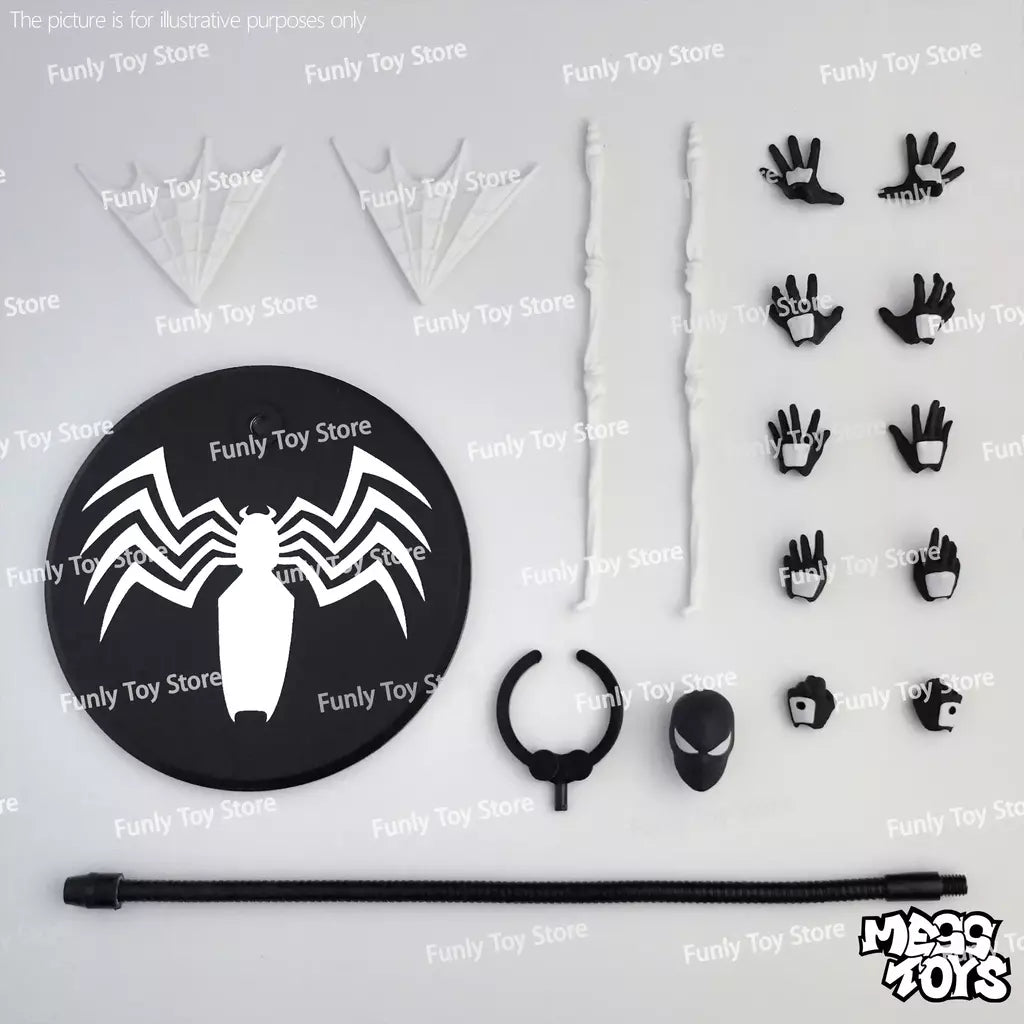 Em estoque brinquedos bagunça homem aranha symbiote spiderman messtoys scarlet aranha terno preto vizinho anime figura de ação presentes brinquedos